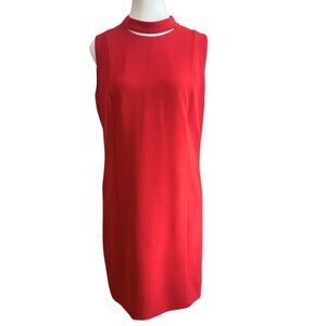 BOSS HUGO BOSS DANEYO RED CUT OUT SLEEVELESS SHIFT DRESS - 6